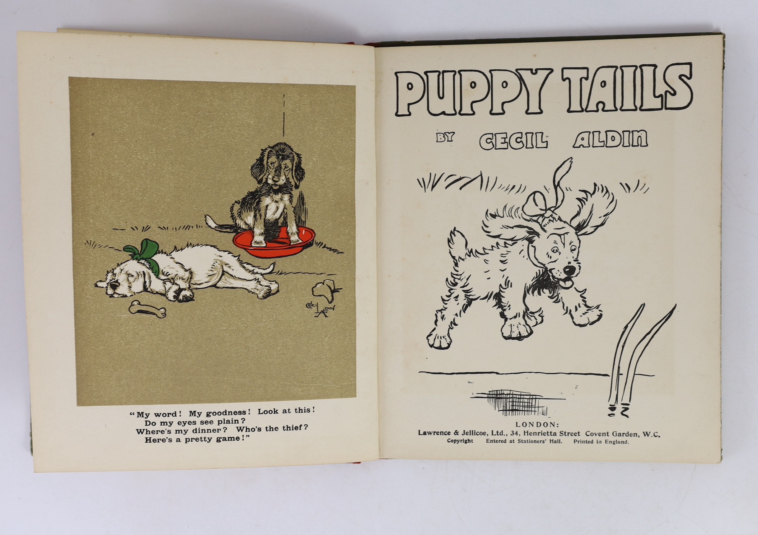 Aldin, Cecil - 3 works - Puppy Tails, 10 plates, 1912; Rough and Tumble, 24 plates, [1910] and The Twins, 24 plates, [1910]